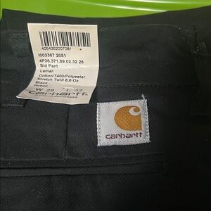 Carhartt Black Work Pants with Gold Logo Patch